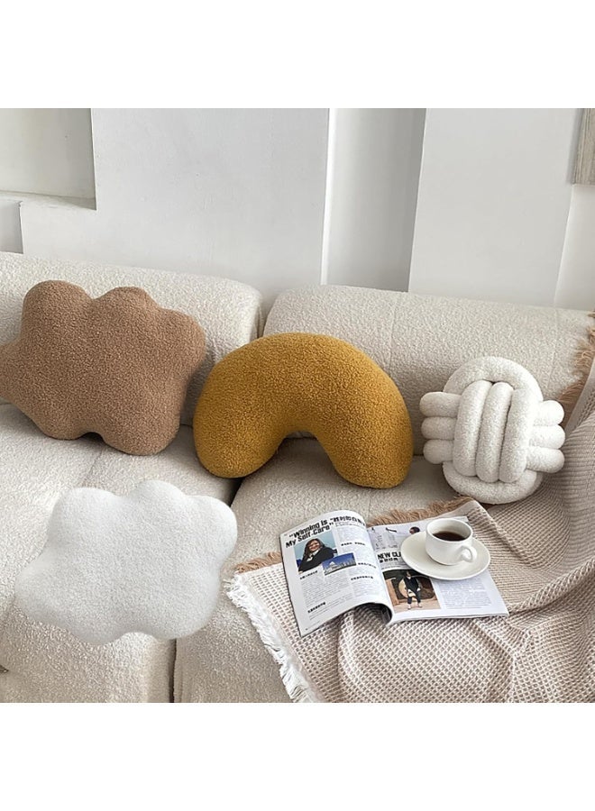 White Clouds Shaped Throw Pillows Cute Soft Waist Rest Cushion Home Decorative Throw Pillow Used to Add Comfort and Style for Home Sofa Bedroom Gift - Image 3